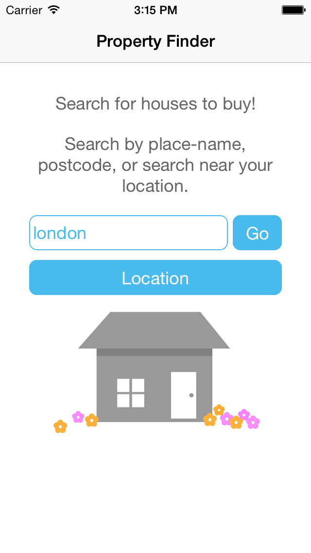 screenshot of PropertyFinder app